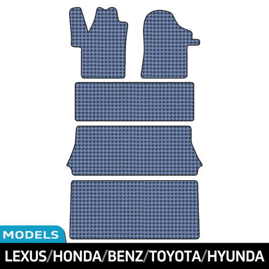 Woven material floor mats for commercial vehicles